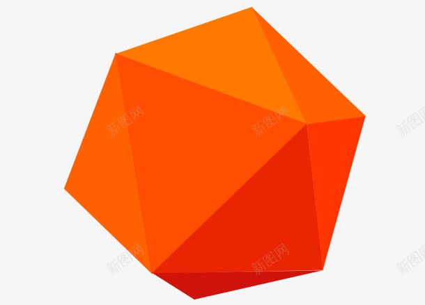 多边形橘色几何形体png免抠素材_新图网 https://ixintu.com 几何 多边形 形体