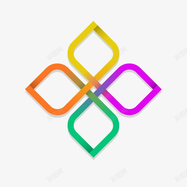 菱形LOGO图标png_新图网 https://ixintu.com 企业文化 彩色 装饰 边框条