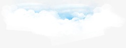 蓝天六朵白云手绘水彩蓝天白云背景高清图片
