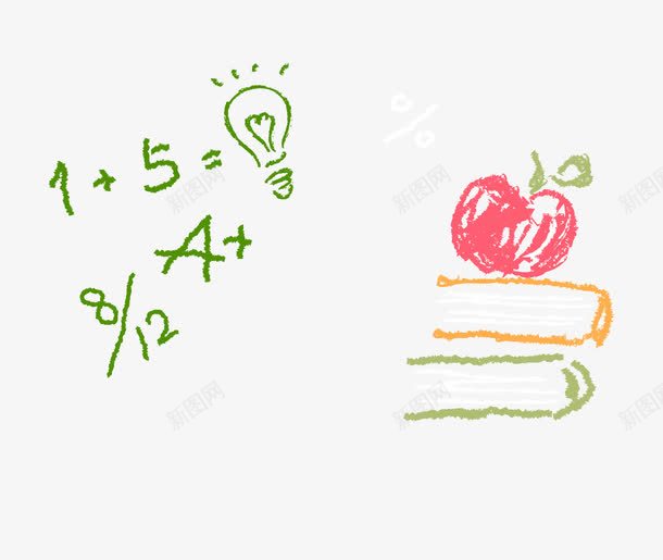 粉笔苹果png免抠素材_新图网 https://ixintu.com ai格式 书 卡通 手绘 数字 灯 简笔画 粉笔 粉笔人 粉笔画 粉笔绘 苹果