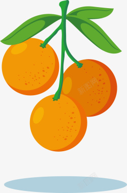 一串卡通柑橘果实素材