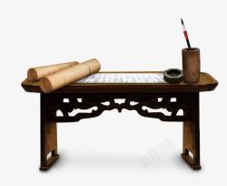 墨纸唯美中国风传统文化笔墨纸砚桌子高清图片