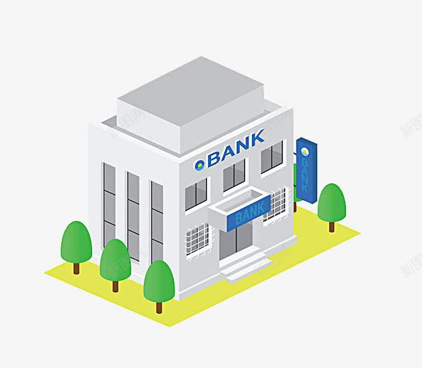 手绘银行外景png免抠素材_新图网 https://ixintu.com bank 金融 金融服务 银行 银行外景 银行网点