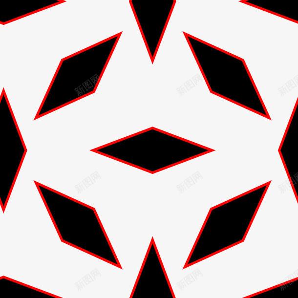 黑色红边的菱形png免抠素材_新图网 https://ixintu.com 几何 四边形 图形 平行 菱形 黑色