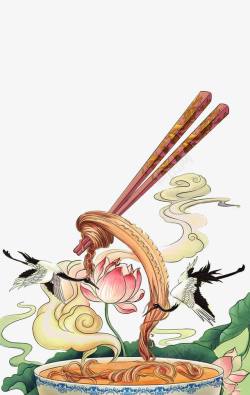 筷子挑着的面条舌尖上的中国高清图片