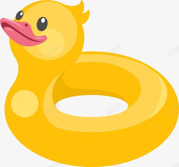 游泳圈png免抠素材_新图网 https://ixintu.com 小鸭子 救生圈 游泳圈 玩具 黄色