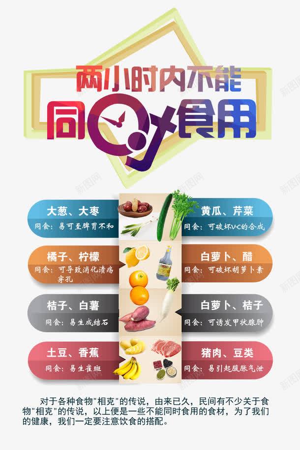 食物相克png免抠素材_新图网 https://ixintu.com 两小时内不能同时食用 食堂文化 食物相克免费下载 食物相克宣传海报 餐饮海报