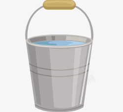 泼水桶一个灰色水桶高清图片
