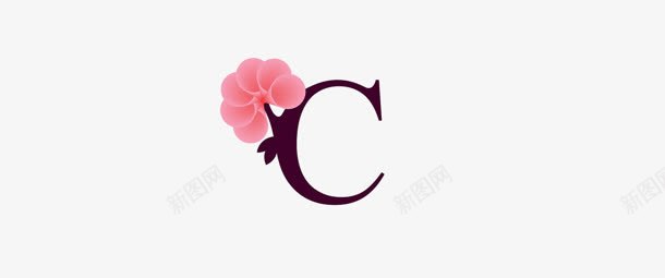 玫瑰花字母C图标图标