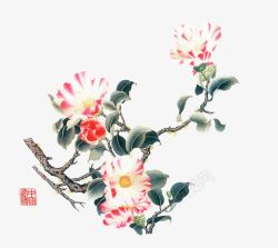 洛阳白马寺国画花卉高清图片
