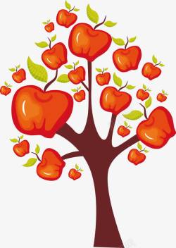 卡通线条苹果树高清图片