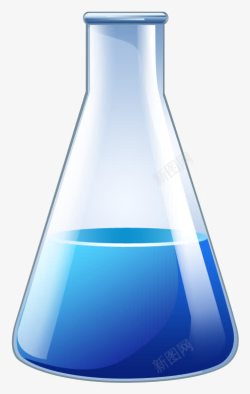蓝色的立体逼真的化学器材素材