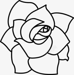 手绘盛开的玫瑰花瓣图图标图标