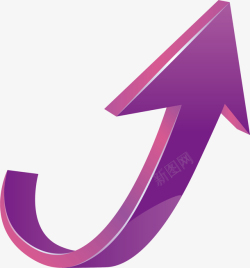 紫色短箭头向上的拉伸方向箭头矢量图高清图片