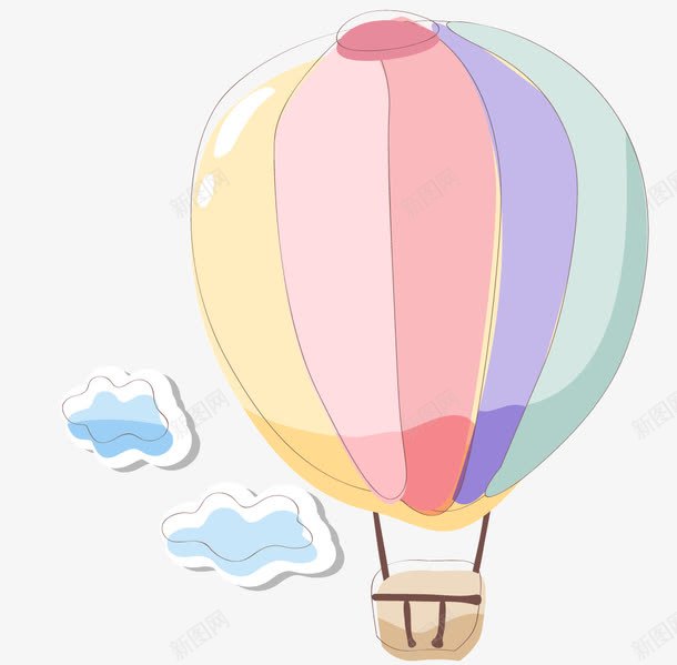 热气球png免抠素材_新图网 https://ixintu.com 促销海报装饰 升气球 卡通 卡通手绘热气球 卡通气球 天空中的气球 橘色热气球 热气球 白云 空中的气球 空气球