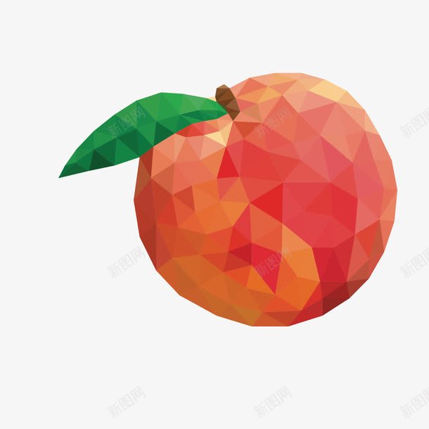 红色苹果几何装饰png免抠素材_新图网 https://ixintu.com 几何装饰 分块水果 水粉静物 立体水果 红色 色块层叠 苹果