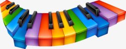 乐器键盘彩色钢琴键高清图片