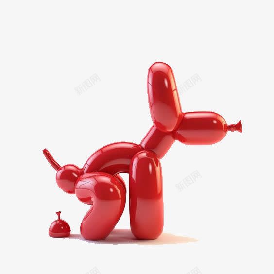 红色气球狗png免抠素材_新图网 https://ixintu.com 儿童 小狗 拉粑粑 气球玩偶 气球玩具 红色气球