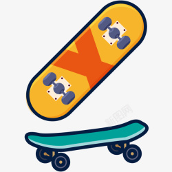 滑板车PNG装饰卡通手绘滑板车矢量图高清图片