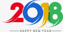 2018新年快乐数字英文素材