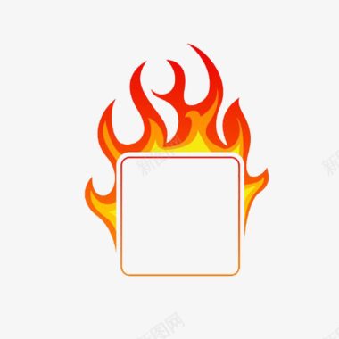 卡通火红的火焰标识图标图标