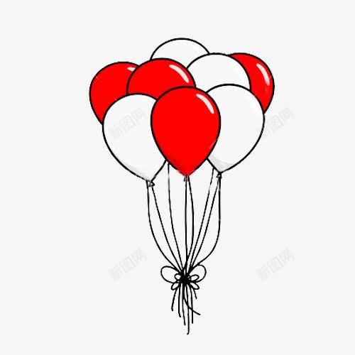 红白两色气球png免抠素材_新图网 https://ixintu.com 两色气球 带绳子气球 手绘气球 气球 气球简笔画 红白两色气球