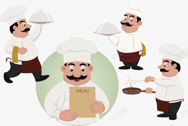 元素餐厅厨师png免抠素材_新图网 https://ixintu.com 厨师 矢量元素 菜单 餐厅 餐厅厨师