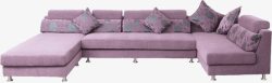 春天紫色沙发装饰素材