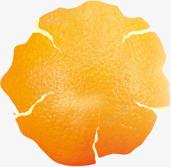 连续不断的果皮黄色裂缝的橘子皮高清图片