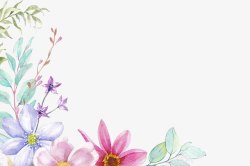 花拱门水彩手绘花高清图片