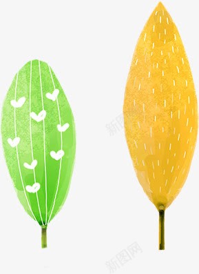 绿色带爱心植物和黄色点点植物png免抠素材_新图网 https://ixintu.com 植物 点点 爱心 绿色 黄色