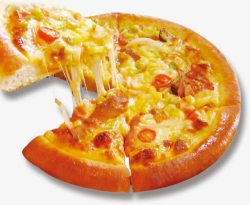彩色披萨pizza切开的披萨高清图片