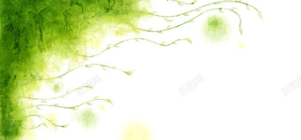 韩国考试藤蔓植物装饰水彩图案背景