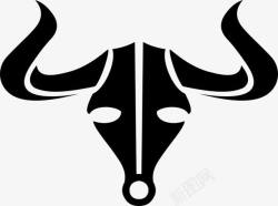 黑白牛头黑色的牛头徽章高清图片