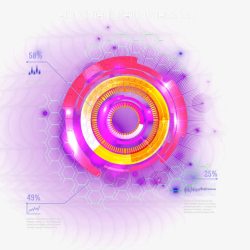 紫色梦幻科技环光环素材