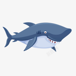 鲨鱼免扣元素卡通鲨鱼动物矢量图高清图片
