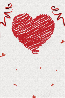 红色手绘爱心情人节海报背景