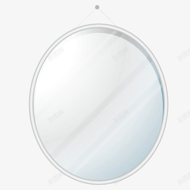 现代镜子png免抠素材_新图网 https://ixintu.com 吊挂 梳妆镜 椭圆形 照镜子 白色 镜子里的人