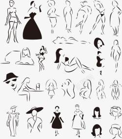 各种抽象矢量女士各种抽象女士高清图片