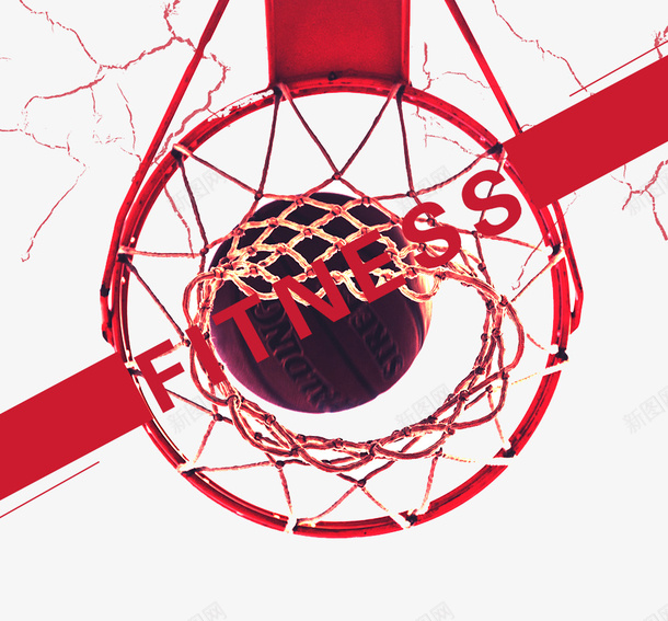 红色炫酷篮球框篮球png免抠素材_新图网 https://ixintu.com 免抠篮球框 炫酷篮球框 篮球 篮球运动会装饰 红色 绳子