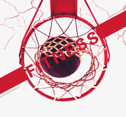 入框的篮球红色炫酷篮球框篮球高清图片