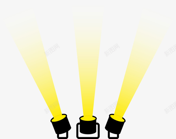 黄色立体舞台聚光灯png免抠素材_新图网 https://ixintu.com 光芒 灯束 焦点 照明 聚光灯 舞台灯光