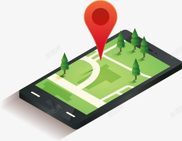 简约可爱手机卫星定位png免抠素材_新图网 https://ixintu.com GPS 卫星定位 地图 导航 手机