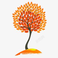 殴式风格橙色的树木高清图片