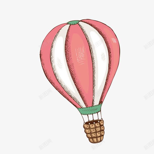 手绘热气球png免抠素材_新图网 https://ixintu.com 一个 动漫 卡通 手绘 热气球 红色 绿色