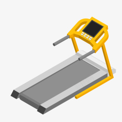 立体跑步机健身器材跑步机案矢量图高清图片