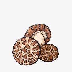 干货蘑菇手绘干香菇高清图片