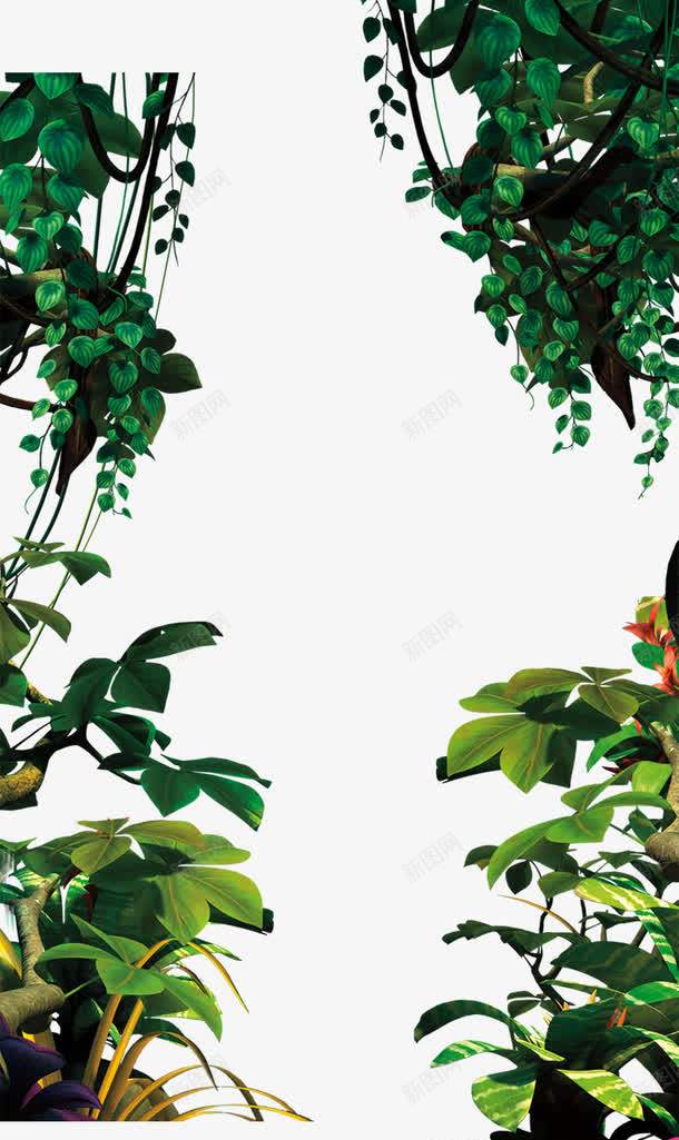 绿色植物边框装饰png免抠素材_新图网 https://ixintu.com 森林 植物 绿叶 绿色 装饰 边框
