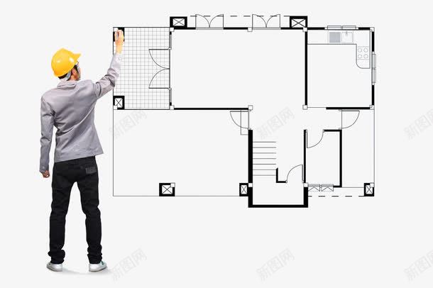 手绘工程师png免抠素材_新图网 https://ixintu.com 室内布局 室内布局图 室内设计 室内设计图 工程图 工程师 房地产 男工程师