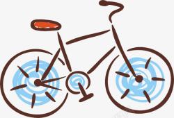 黄色共享单车儿童手绘自行车高清图片